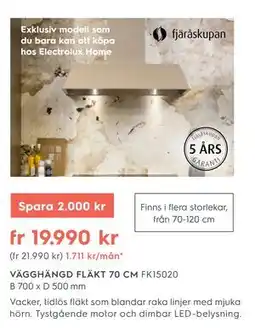 Electrolux Home VÄGGHÄNGD FLÄKT 70 CM erbjuda