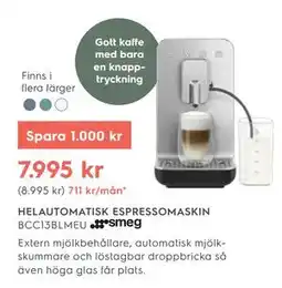 Electrolux Home HELAUTOMATISK ESPRESSOMASKIN, SEK 7995 erbjuda