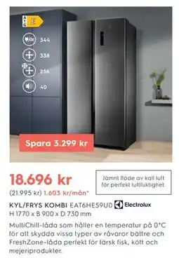 Electrolux Home KYL/FRYS KOMBI, SEK 18696 erbjuda