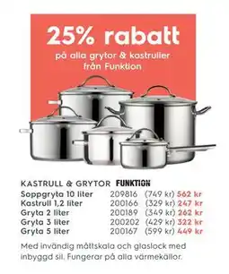 Electrolux Home KASTRULL & GRYTOR erbjuda