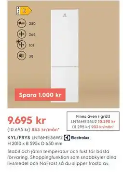 Electrolux Home KYL/FRYS, SEK 9695 erbjuda