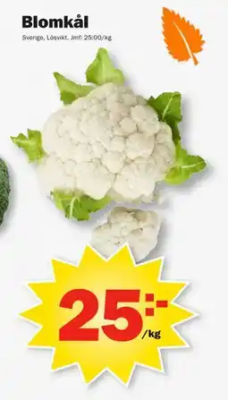 Pekås Blomkål, SEK 25 erbjuda