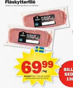 Pekås Fläskytterfilé, Medlemspris erbjuda