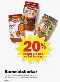 Pekås Barnmatsburkar erbjuda
