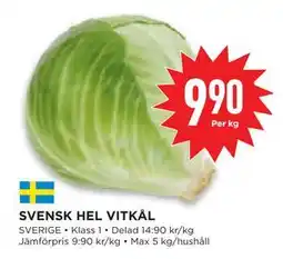 Willys Hemma SVENSK HEL VITKÅL, SEK 9.9 erbjuda
