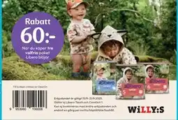 Willys Libero blöjor erbjuda