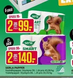 ÖoB SERLA PAPPER, SEK 140 erbjuda