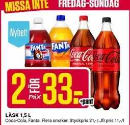 ÖoB LÄSK 1,5 L, SEK 33 erbjuda
