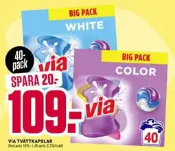 ÖoB VIA TVÄTTKAPSLAR, SEK 109 erbjuda