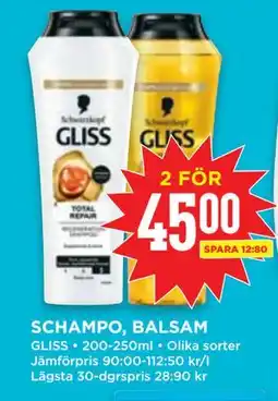 Willys SCHAMPO, BALSAM, SEK 45 erbjuda