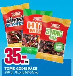 ÖoB TOMS GODISPÅSE, SEK 35 erbjuda