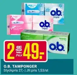 ÖoB O.B. TAMPONGER, SEK 49 erbjuda