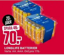 ÖoB LONGLIFE BATTERIER, SEK 70 erbjuda
