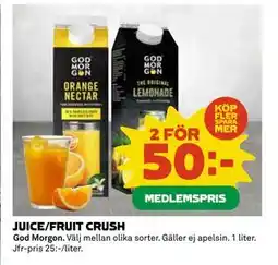 Coop Daglivs JUICE/FRUIT CRUSH, Medlemspris erbjuda