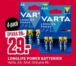 ÖoB LONGLIFE POWER BATTERIER, SEK 29 erbjuda