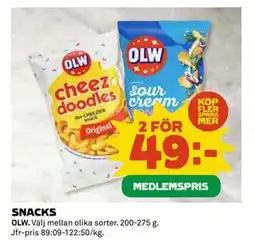 Coop Daglivs SNACKS, Medlemspris erbjuda