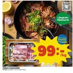 Coop Daglivs FÄRSK FLÄSKKARRÉ, SEK 99 erbjuda