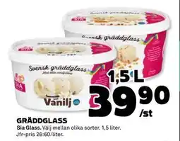 Coop Daglivs GRÄDDGLASS, SEK 39.9 erbjuda