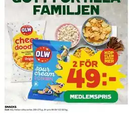 Coop Daglivs SNACKS, Medlemspris erbjuda