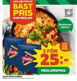 Coop Daglivs PASTA KORTA FORMER, Medlemspris erbjuda
