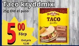 Supergrossen Taco kryddmix, SEK 5 erbjuda