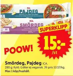 ICA Supermarket Smördeg, Pajdeg ICA erbjuda