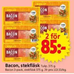 ICA Supermarket BACON, STEKFLÄSK erbjuda