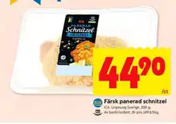ICA Supermarket FÄRSK PANERAD SCHNITZEL erbjuda