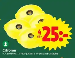 ICA Supermarket Citroner erbjuda