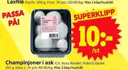 ICA Supermarket CHAMPINJONER I ASK erbjuda