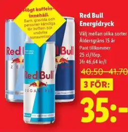 Lidl Red Bull Energidryck erbjuda