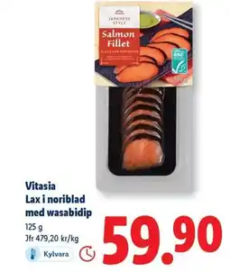 Lidl Vitasia Lax i noriblad med wasabidip erbjuda