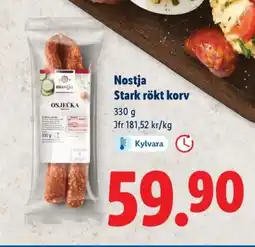 Lidl Nostja Stark rökt korv erbjuda