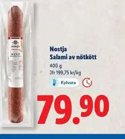 Lidl Nostja Salami av nötkött erbjuda