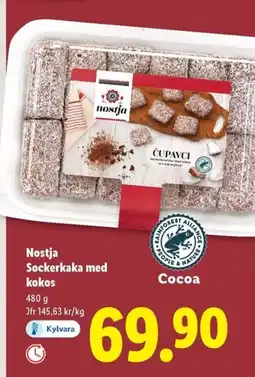 Lidl Nostja Sockerkaka med kokos erbjuda