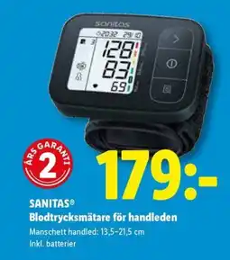 Lidl SANITAS® Blodtrycksmätare för handleden erbjuda