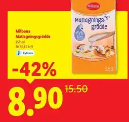 Lidl Milbona Matlagningsgrädde erbjuda