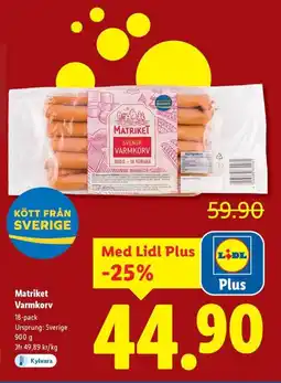 Lidl Matriket Varmkorv erbjuda