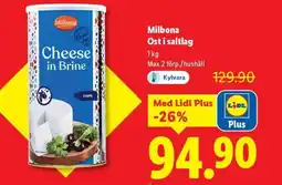 Lidl Milbona Ost i saltlag erbjuda