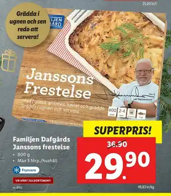 Lidl Familjen Dafgårds Janssons frestelse erbjuda