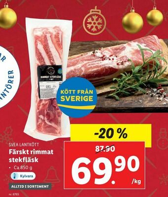Lidl Färskt rimmat stekfläsk erbjuda