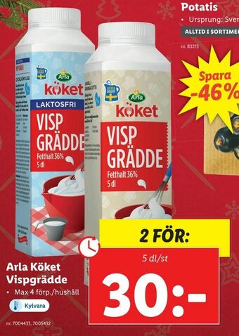 Lidl Arla Köket Vispgrädde erbjuda