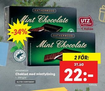 Lidl Choklad med mintfyllning erbjuda