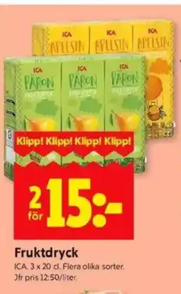 ICA Kvantum ICA Fruktdryck erbjuda