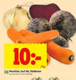ICA Kvantum Morötter, Gul lök, Rödbetor erbjuda