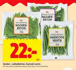 ICA Kvantum ICA Socker-, salladsärtor, haricots verts erbjuda
