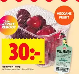 ICA Kvantum ICA Plommon i korg erbjuda