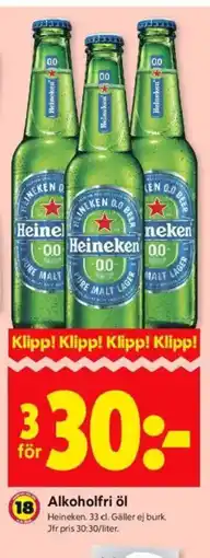 ICA Kvantum Heineken Alkoholfri öl erbjuda