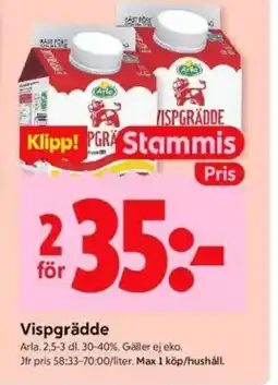 ICA Kvantum Arla Vispgrädde erbjuda