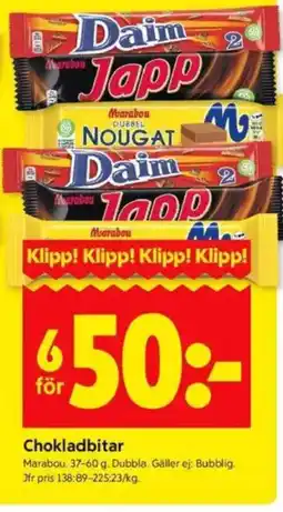 ICA Kvantum Marabou Chokladbitar erbjuda